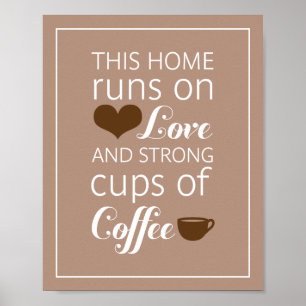 Poster Cette maison tourne sur l'amour et de fortes tasse