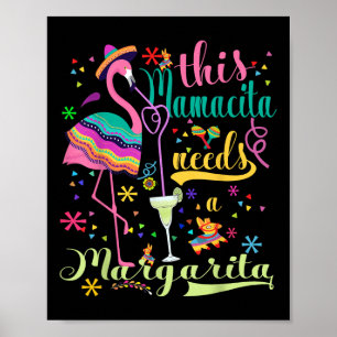 Poster Cette Mamacita A Besoin D'Une Margarita Cinco De M