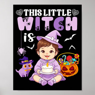 Poster Cette petite sorcière fête son 1er anniversaire Ha