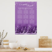 Poster Cette saison hivernale mariage violet carte de siè (Cuisine)