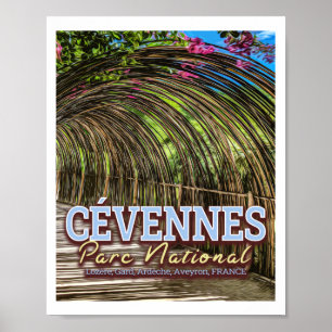 POSTER CEVENNES NATIONAL PARK - LOZERE, GARD, FRANCE