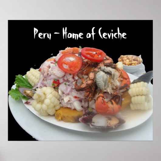 Poster Ceviche con Mariscos -on Arrière - plan noir drama (Devant)