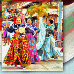 Poster Ceviche Mexican Festival Dancers 2549 Art Print