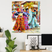 Poster Ceviche Mexican Festival Dancers 2549 Art Print (Bureau à domicile)