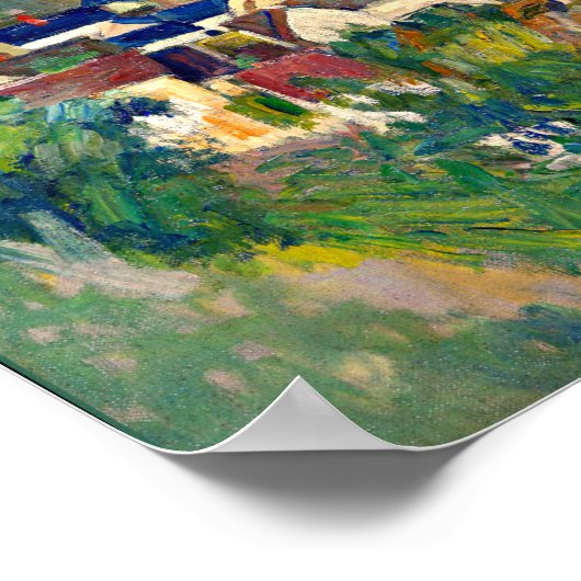 Poster Cezanne - Auvers, Vue panoramique (Coin)