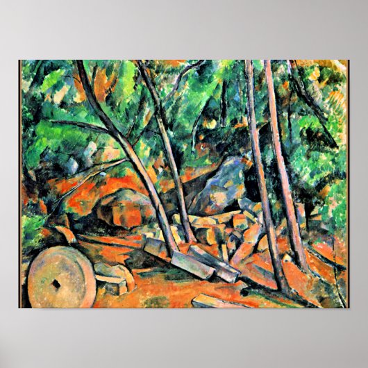 Poster Cezanne - Bois avec Millstone (Devant)