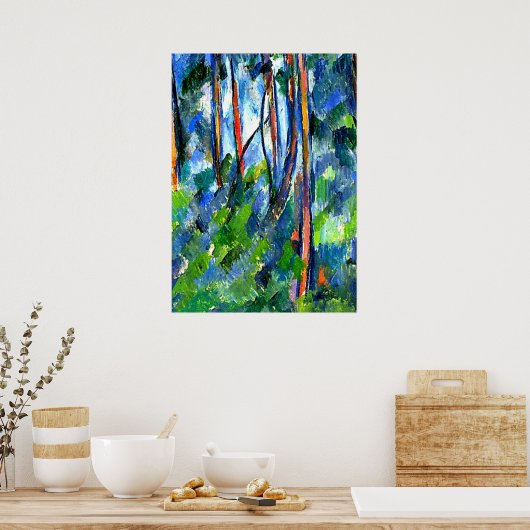 Poster Cézanne - Dans les Bois, célèbre peinture (Cuisine)