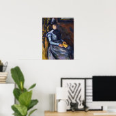 Poster Cézanne - Femme Assis En Bleu (Bureau à domicile)