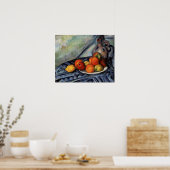 Poster Cézanne - Fruits et un pichet sur une table (Cuisine)