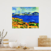 Poster Cezanne - Golfe de Marseille, (Cuisine)