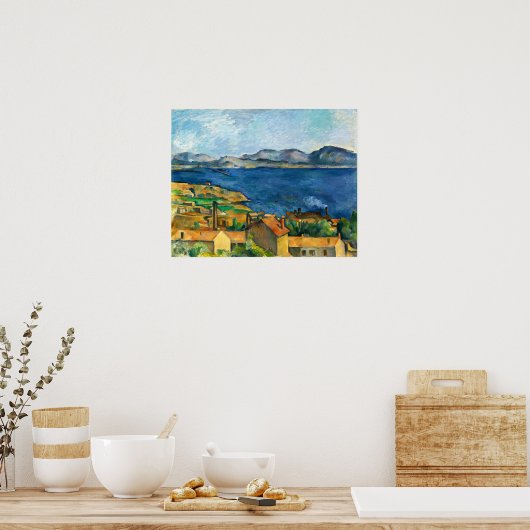 Poster Cézanne - La Baie De Marseille, De L'Estaque (Cuisine)