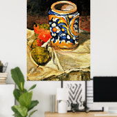 Poster Cezanne - La vie morte avec l'artisanat italien (Bureau à domicile)