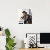 Poster Cézanne - Le Joueur de Cartes (Bureau à domicile)