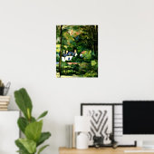 Poster Cezanne - Maisons dans la verdure-1881 (Bureau à domicile)