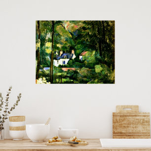 Poster Cezanne - Maisons dans la verdure-1881