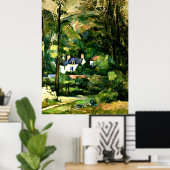 Poster Cezanne - Maisons dans la verdure-1881 (Bureau à domicile)