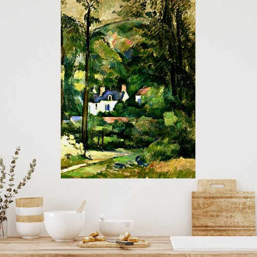 Poster Cezanne - Maisons dans la verdure-1881 (Cuisine)