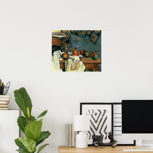 Poster Cézanne - Pot De Gingembre Avec Grenade Et Poires (Bureau à domicile)