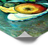 Poster Cezanne - Pot de primeurs et fruits (Coin)
