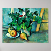 Poster Cezanne - Pot de primeurs et fruits (Devant)