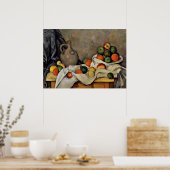 Poster Cezanne - Rideau, Jug et Fruit (Cuisine)