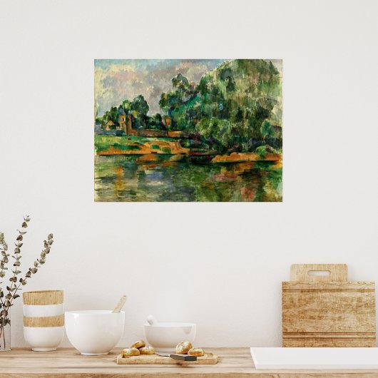 Poster Cezanne - Riverbank (Cuisine)