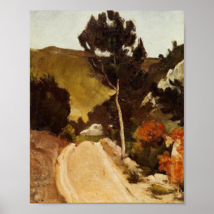 Poster Cezanne - Route en Provence, peinture d'art