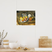 Poster Cézanne - Vase, Sucrier et Pommes (Cuisine)