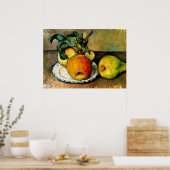 Poster Cezanne - Vie morte avec pommes et poires (Cuisine)