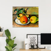 Poster Cezanne - Vie morte avec pommes et poires (Bureau à domicile)