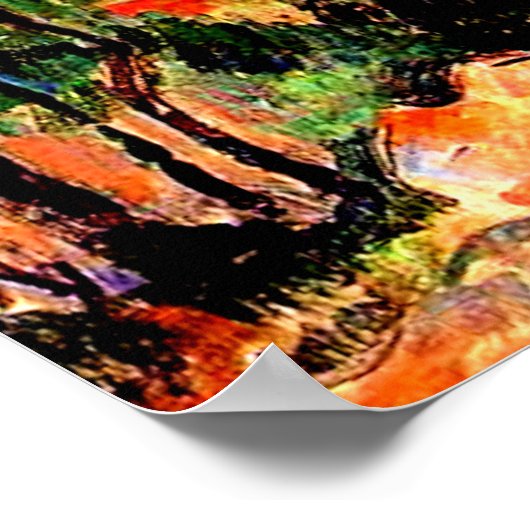 Poster Cezanne - Vue à travers les arbres (Coin)