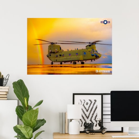 POSTER CH-47F CHINOOK (Bureau à domicile)