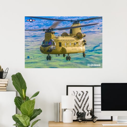 POSTER CH-47F CHINOOK (Bureau à domicile)