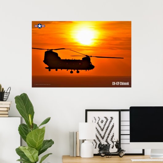 POSTER CH-47F CHINOOK (Bureau à domicile)