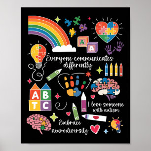 Poster Chacun communique une Sensibilisation sur l'autism