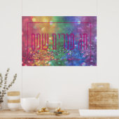 Poster Chag Purim Sameach Hébreu Joyeux Purim Sequins (Cuisine)