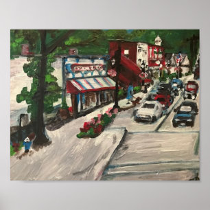 Poster "Chagrin Falls" Ohio Peinture de Willowcatdesign