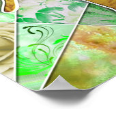 Poster Chai Life in Hebrew Lettres Effet Green Quilt (Coin)