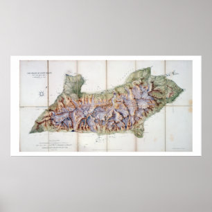 Poster Chain of Mont Blanc, from an actual survey in