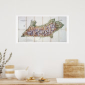 Poster Chain of Mont Blanc, from an actual survey in (Cuisine)