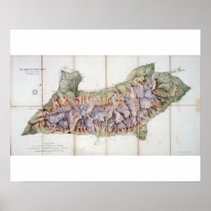 Poster Chain of Mont Blanc, from an actual survey in