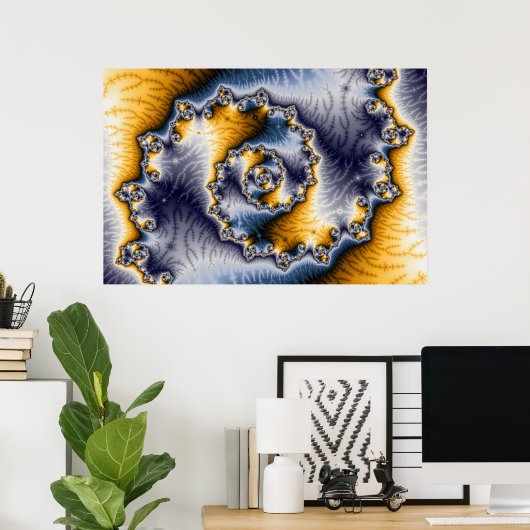 Poster Chaîne art fractal (Bureau à domicile)