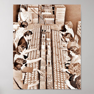 Poster Chaîne de montage d'usine de la défense