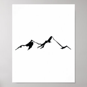 Poster Chaîne de montagnes Design Vintage Escalade Randon
