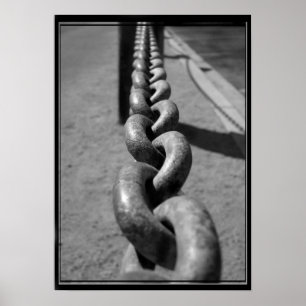 Poster Chaîne en noir et blanc
