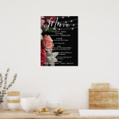 Poster Chaîne florale bordeaux (Cuisine)