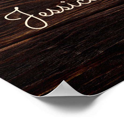 Poster Chaîne rustique Lumières Floral bleu Mariage Bienv (Coin)