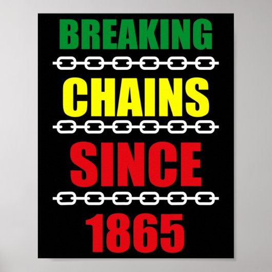 Poster Chaînes de rupture depuis 1865 Junetdix Black Powe (Devant)