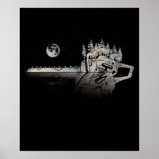 Poster Chainsaw Woodworker Cadeau Hommes Lumberjack Arbor (Devant)