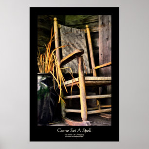 Poster Chaise à rocher sur la peinture de porche Style Bo